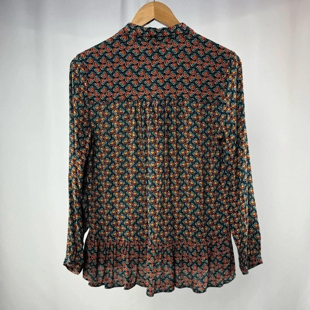 Maeve by Anthropologie Janie Flounced Peasant Blouse in Multi Size 4 - Picture 9 of 10
